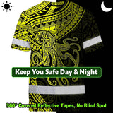 Hi Vis Shirt Reflective Tapes Yellow Neon Hawaii Octopus Custom