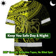 Yellow Neon Hawaii Octopus Custom Hi-Vis Work Shirt