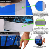 Hi Vis T Shirt Reflective Tapes Blue Coconut Tree Custom Name Safety Workwear For Workers, Truckers, Operators