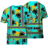 Hi Vis T Shirt Reflective Tapes Blue Neon Flowers Custom Name