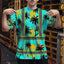 Blue Neon Flowers Hi-Vis T-Shirt