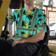Blue Neon Flowers Hi-Vis T-Shirt