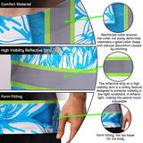 Hi Vis T Shirt Reflective Tapes Blue Neon White Protea Custom Name Safety Workwear For Workers, Truckers, Operators