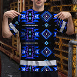 Hi Vis T Shirt Reflective Tapes Blue Violet Native Custom Name Safety Workwear For Workers, Truckers, Operators
