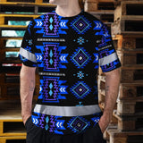 Hi Vis T Shirt Reflective Tapes Blue Violet Native Custom Name Safety Workwear For Workers, Truckers, Operators