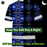 Hi Vis T Shirt Reflective Tapes Blue Violet Native Custom Name Safety Workwear For Workers, Truckers, Operators