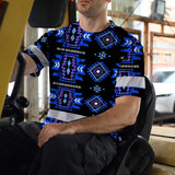Hi Vis T Shirt Reflective Tapes Blue Violet Native Custom Name Safety Workwear For Workers, Truckers, Operators