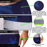 Hi Vis T Shirt Reflective Tapes Dark Blue Flower Drink Tropical Custom Name Safety Workwear For Workers, Truckers, Operators