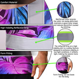 Hi Vis T Shirt Reflective Tapes Gradient Blue Violet Custom Name Safety Workwear For Workers, Truckers, Operators