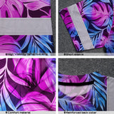 Hi Vis T Shirt Reflective Tapes Gradient Blue Violet Custom Name Safety Workwear For Workers, Truckers, Operators