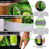 Hi Vis T Shirt Reflective Tapes Green Flower Drink Tropical Custom Name Safety Workwear For Workers, Truckers, Operators