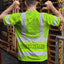 Green Grey Flowers Hawaii Hi-Vis T-Shirt