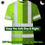 Green Grey Flowers Hawaii Hi-Vis T-Shirt
