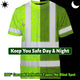 Green Grey Flowers Hawaii Hi-Vis T-Shirt