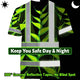 Green Neon Black Heliconia Hi-Vis T-Shirt