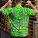 Green Neon Blue Heliconia Hi-Vis T-Shirt