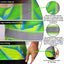 Green Neon Blue Heliconia Hi-Vis T-Shirt