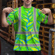 Green Neon Blue Heliconia Hi-Vis T-Shirt