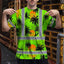 Green Neon Flowers Hi-Vis T-Shirt