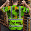 Green Neon Flowers Hi-Vis T-Shirt
