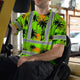 Green Neon Flowers Hi-Vis T-Shirt