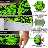 Hi Vis T Shirt Reflective Tapes Green Neon Hawaiian Polynesian Tribal Custom Name