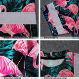 Hi Vis T Shirt Reflective Tapes Hawaii Flamingo Custom Name Safety Workwear For Workers, Truckers, Operators