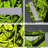 Hi Vis T Shirt Reflective Tapes Hawaiian Polynesian Tribal Custom Name Safety Workwear For Workers, Truckers, Operators