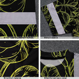 Hi Vis T Shirt Reflective Tapes Lime Neon Flowers Hawaii Custom Name Safety Workwear For Workers, Truckers, Operators