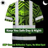 Hi Vis T Shirt Reflective Tapes Octopus Hawaiian Polynesian Tribal Custom Name