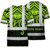 Hi Vis T Shirt Reflective Tapes Octopus Hawaiian Polynesian Tribal Custom Name