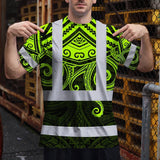 Hi Vis T Shirt Reflective Tapes Octopus Hawaiian Polynesian Tribal Custom Name