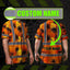 Orange Neon Flowers Hi-Vis T-Shirt