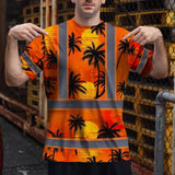Hi Vis T Shirt Reflective Tapes Orange Neon Flowers Custom Name