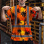 Orange Neon Flowers Hi-Vis T-Shirt