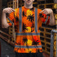 Orange Neon Flowers Hi-Vis T-Shirt