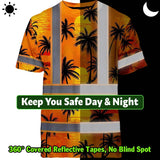 Hi Vis T Shirt Reflective Tapes Orange Neon Flowers Custom Name