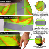 Hi Vis T Shirt Reflective Tapes Orange Neon Lime Heliconia Custom Name Safety Workwear For Workers, Truckers, Operators