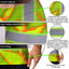 Orange Neon Lime Heliconia Hi-Vis T-Shirt