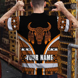 Hi Vis T Shirt Reflective Tapes Orange Neon Skull Native Custom Name Safety Workwear For Workers, Truckers, Operators