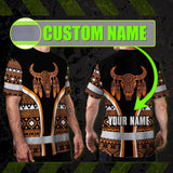 Hi Vis T Shirt Reflective Tapes Orange Neon Skull Native Custom Name Safety Workwear For Workers, Truckers, Operators