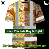 Hi Vis T Shirt Reflective Tapes Orange Neon White Protea Custom Name Safety Workwear For Workers, Truckers, Operators