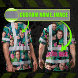 Hi Vis T Shirt Reflective Tapes Pink And Green 2 Custom Name And Photo Safety Workwear For Workers, Truckers, Operators