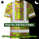 Pink And Lime Neon Frog Hi-Vis T-Shirt