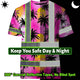 Pink Neon Flowers Hi-Vis T-Shirt