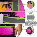 Hi Vis T Shirt Reflective Tapes Pink Neon Flowers Custom Name