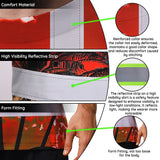 Hi Vis T Shirt Reflective Tapes Red Coconut Tree Custom Name Safety Workwear For Workers, Truckers, Operators