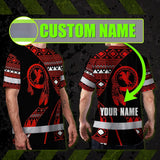 Hi Vis T Shirt Reflective Tapes Red Neon Native Custom Name Safety Workwear For Workers, Truckers, Operators