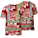 Hi Vis T Shirt Reflective Tapes Red Neon White Protea Custom Name Safety Workwear For Workers, Truckers, Operators
