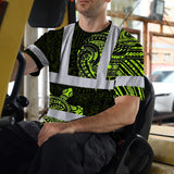 Hi Vis T Shirt Reflective Tapes Sea Turtle Hawaiian Polynesian Tribal Custom Name